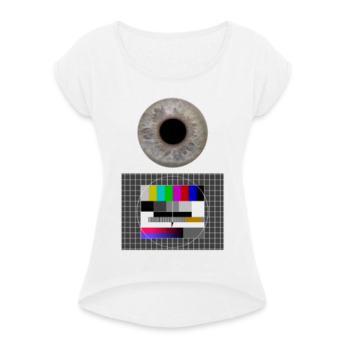 Testbild - Frauen T-Shirt mit gerollten Ärmeln