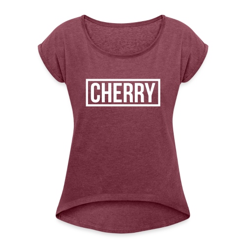 Cherry White - Vrouwen T-shirt met opgerolde mouwen