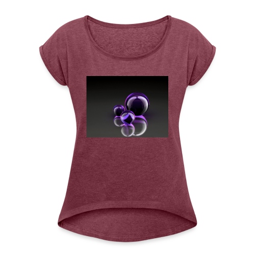 Purple Balls - Frauen T-Shirt mit gerollten Ärmeln