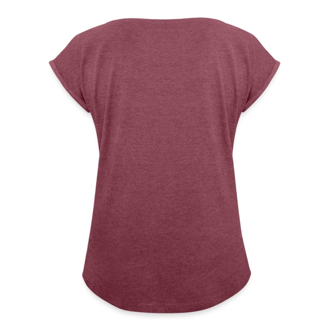 Vorschau: auf die kacke haun - Frauen T-Shirt mit gerollten Ärmeln