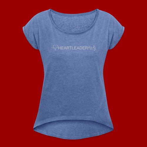 Heartleader Charity (weiss/grau) - Frauen T-Shirt mit gerollten Ärmeln