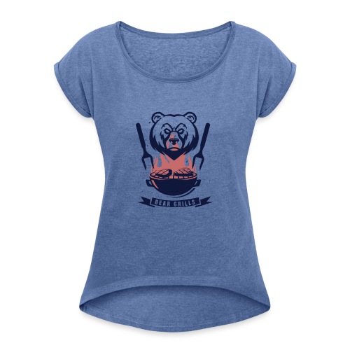 Bear Grills - T-shirt med upprullade ärmar dam