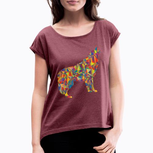howling colorful - Women's T-Shirt with rolled up sleeves