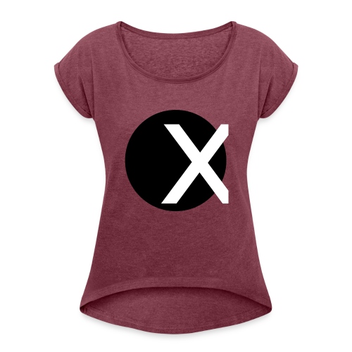 X-Tröja - T-shirt med upprullade ärmar dam