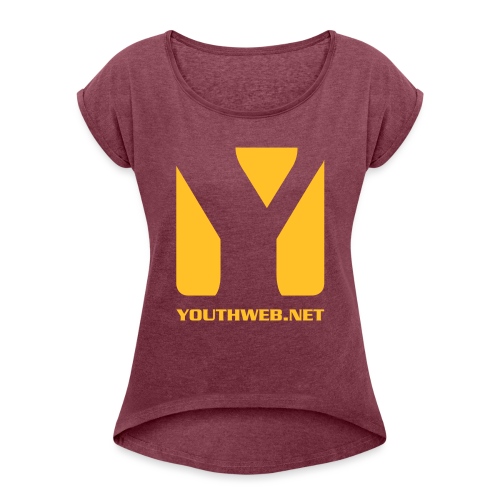 yw_LogoShirt_yellow - Frauen T-Shirt mit gerollten Ärmeln