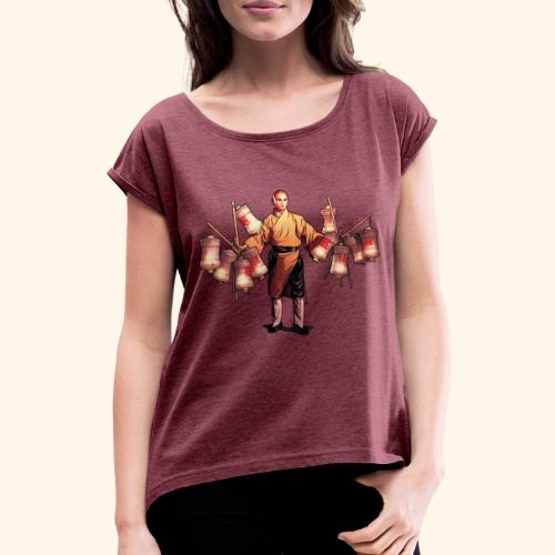 Shaolin Warrior Monk - Vrouwen T-shirt met opgerolde mouwen
