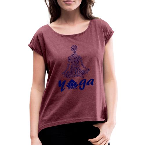 yoga fiore namaste pace amore hippie arte fitness - Maglietta da donna con risvolti