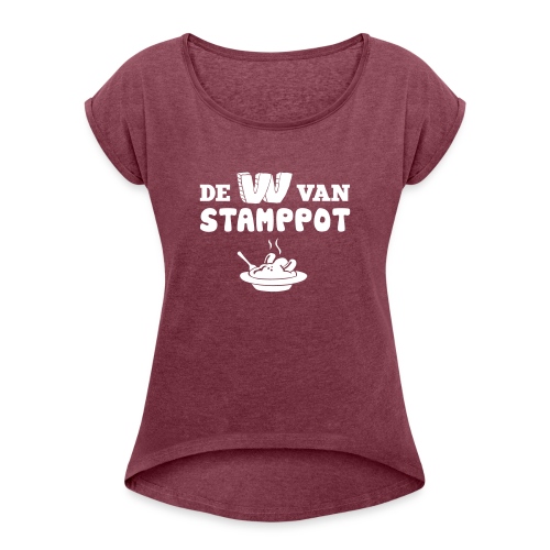 De W van Stamppot - Vrouwen T-shirt met opgerolde mouwen