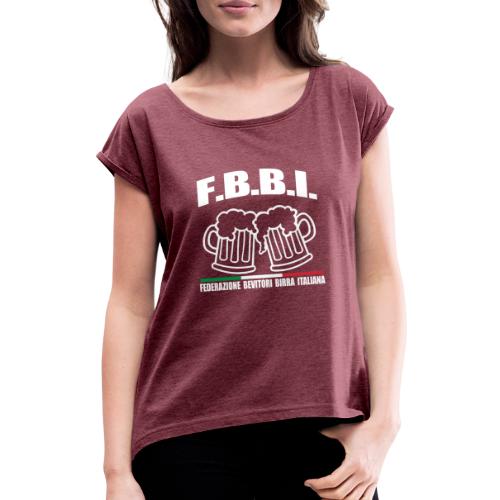FBBI BIANCO - Maglietta da donna con risvolti