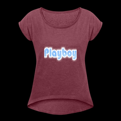 PlayBoy1 - Frauen T-Shirt mit gerollten Ärmeln