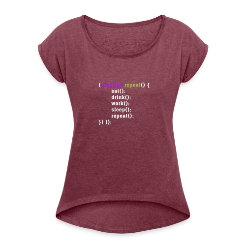 Funktio repeat - Frauen T-Shirt mit gerollten Ärmeln