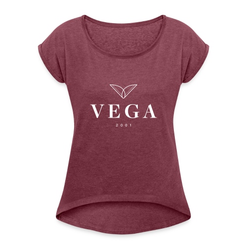 VEGA logo - Dame T-shirt med rulleærmer