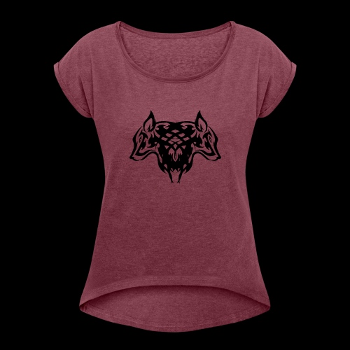 Wolf - T-skjorte med rulleermer for kvinner