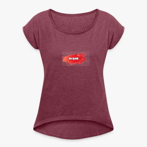 Misha - Vrouwen T-shirt met opgerolde mouwen