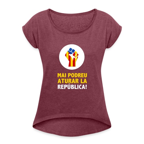 REPUBLICA - Camiseta con manga enrollada mujer