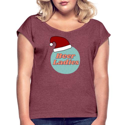 Hat teal - Women's T-Shirt with rolled up sleeves
