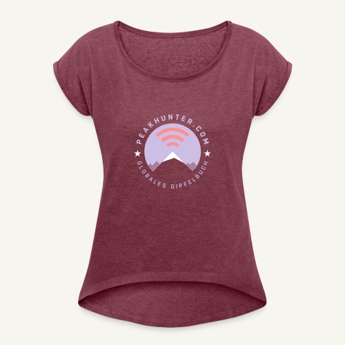 Peakhunter Globales Gipfelbuch - Frauen T-Shirt mit gerollten Ärmeln