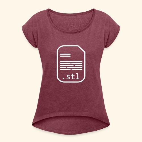 STL - Vrouwen T-shirt met opgerolde mouwen