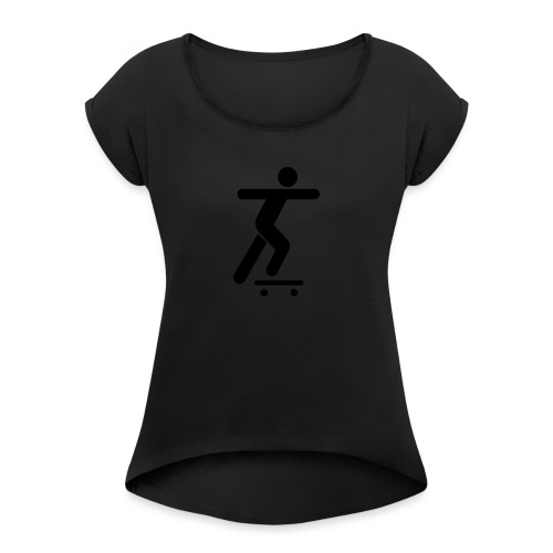 Skater - Frauen T-Shirt mit gerollten Ärmeln