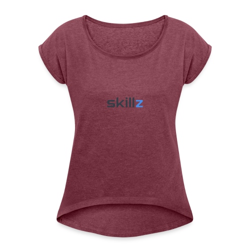 SKiLLz Merch - T-shirt med upprullade ärmar dam