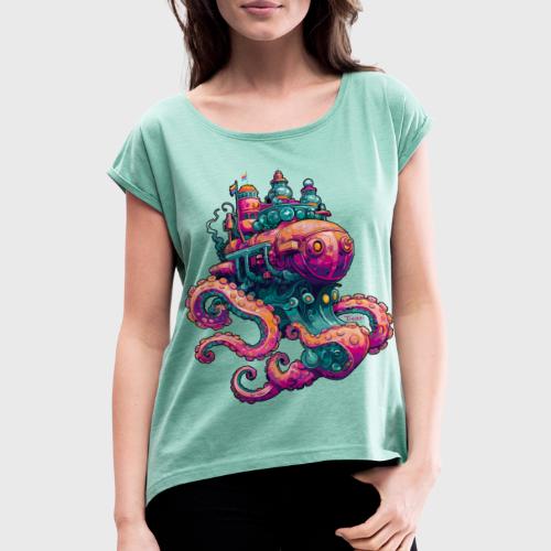 Sous-marin Octopus - T-shirt à manches retroussées Femme