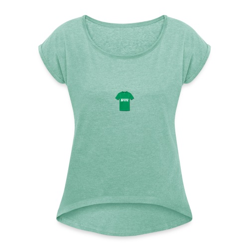 BM groen t-shirt - Vrouwen T-shirt met opgerolde mouwen