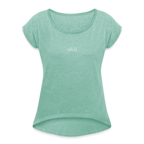 WILD | white / weiß - Women's T-Shirt with rolled up sleeves