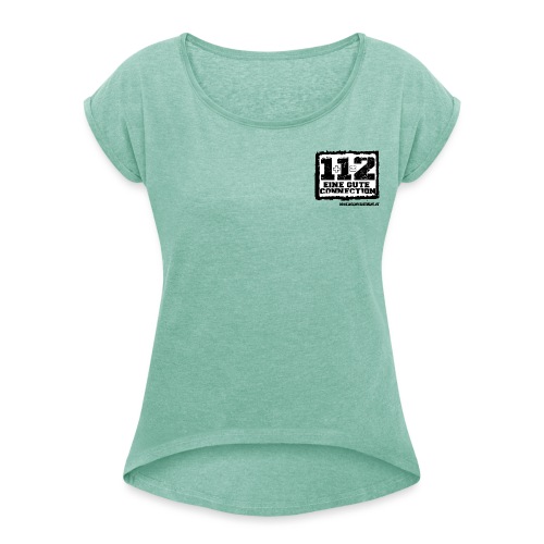 1+1=2 Logo - Frauen T-Shirt mit gerollten Ärmeln