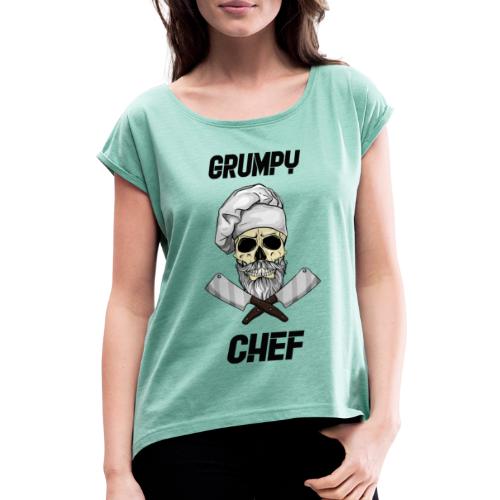 GRUMPY CHEF - Camiseta con manga enrollada mujer