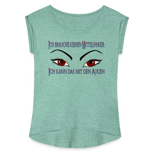 AUGEN - Frauen T-Shirt mit gerollten Ärmeln