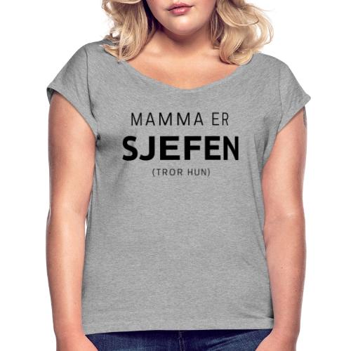 verdens beste mamma - T-skjorte med rulleermer for kvinner