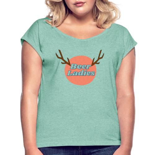 Antlers coral - Women's T-Shirt with rolled up sleeves