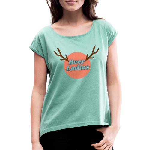 Antlers coral - Women's T-Shirt with rolled up sleeves