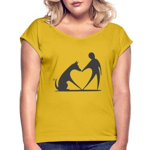 Love Dogs - Frauen T-Shirt mit gerollten Ärmeln