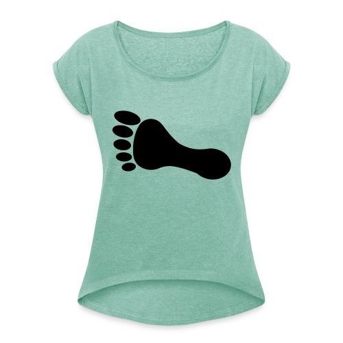 foot_vector_by_sarah_smal - T-shirt med upprullade ärmar dam