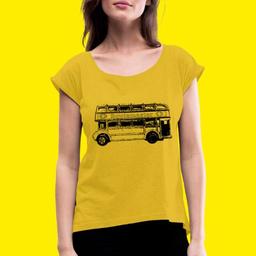 Routemaster London Bus - Vrouwen T-shirt met opgerolde mouwen
