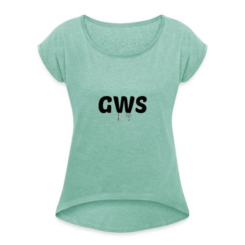 GWS blood loga - T-shirt med upprullade ärmar dam
