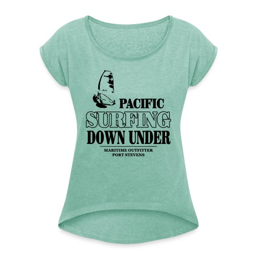 Pacific Surfing Down Under - Frauen T-Shirt mit gerollten Ärmeln