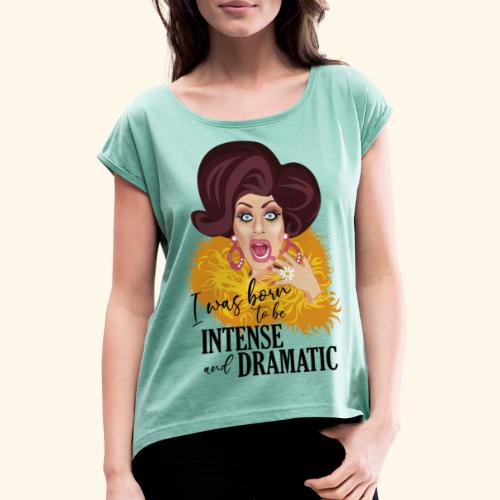 Dramática - Camiseta con manga enrollada mujer
