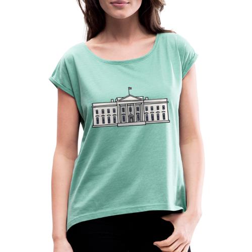 Weiße Haus Washington DC - Frauen T-Shirt mit gerollten Ärmeln
