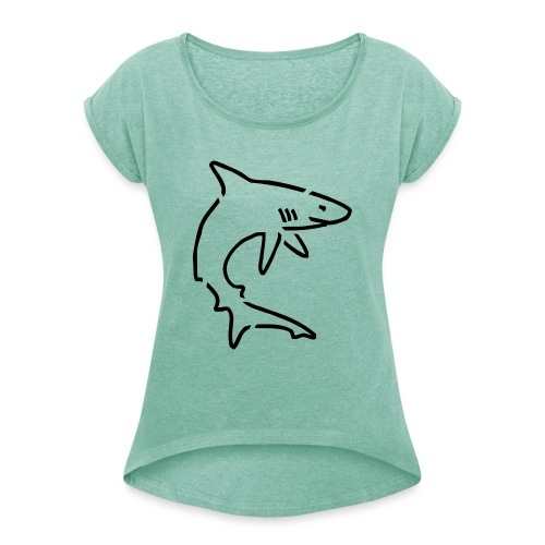 HaiSociety Hai - Frauen T-Shirt mit gerollten Ärmeln