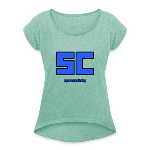 SquaredCircle Logo - Women's T-Shirt with rolled up sleeves