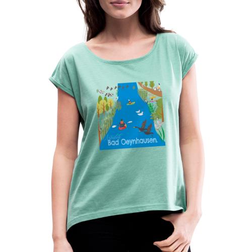 NATUR in Bad Oeynhausen- Schülerdesign - Frauen T-Shirt mit gerollten Ärmeln