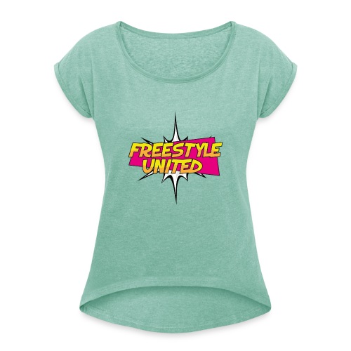 Logo Freestyle United - Vrouwen T-shirt met opgerolde mouwen