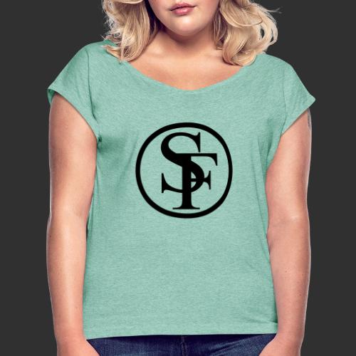 SINNFLUT circle - Frauen T-Shirt mit gerollten Ärmeln