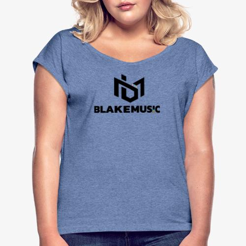 blAkeMusic Logo Black - Women's T-Shirt with rolled up sleeves