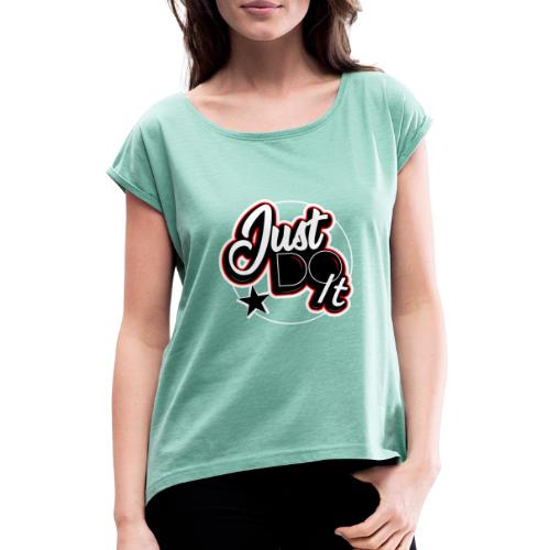 justdoit - Camiseta con manga enrollada mujer