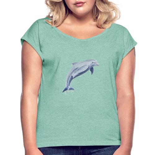 Delfin Glückssprung - Sonja Ariel von Staden - Frauen T-Shirt mit gerollten Ärmeln