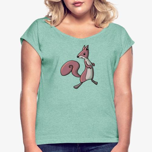 Eichhörnchen - Frauen T-Shirt mit gerollten Ärmeln
