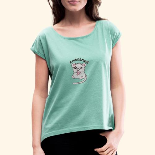 Zaubermaus - Frauen T-Shirt mit gerollten Ärmeln